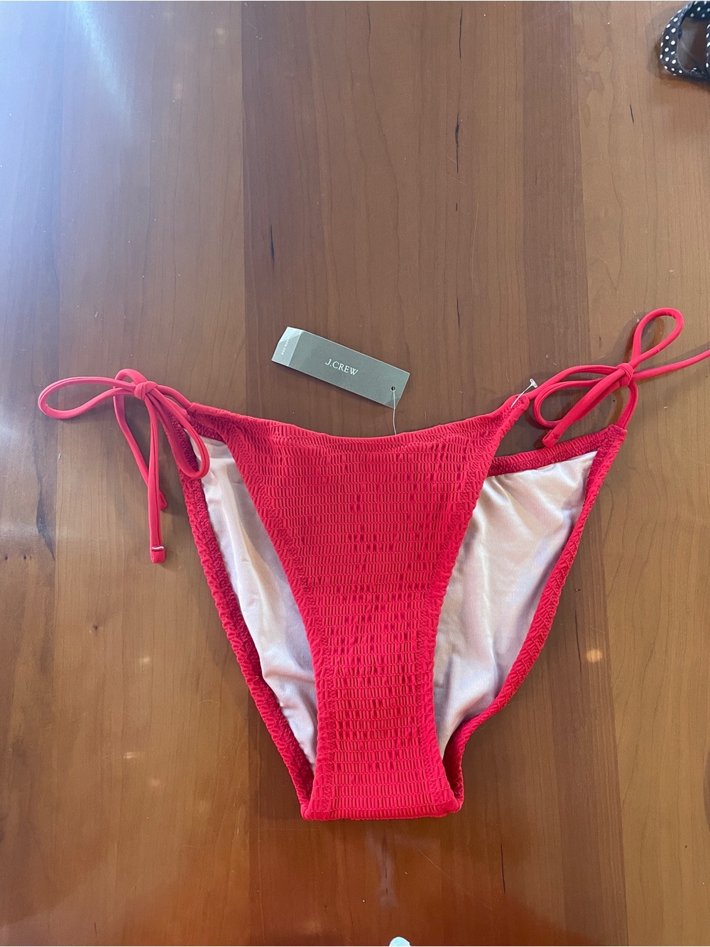 NWT J. Crew Red Tie-Side Bikini Bottom